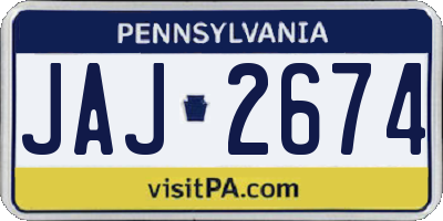 PA license plate JAJ2674