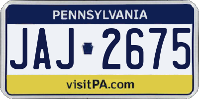 PA license plate JAJ2675