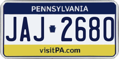 PA license plate JAJ2680