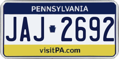 PA license plate JAJ2692