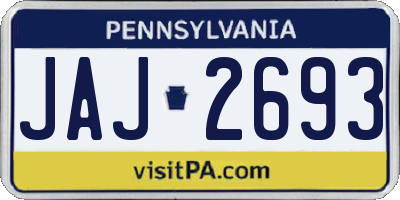 PA license plate JAJ2693
