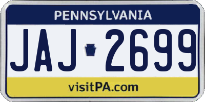 PA license plate JAJ2699