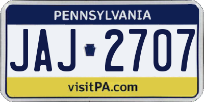 PA license plate JAJ2707
