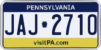 PA license plate JAJ2710