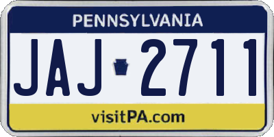 PA license plate JAJ2711