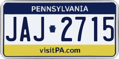 PA license plate JAJ2715