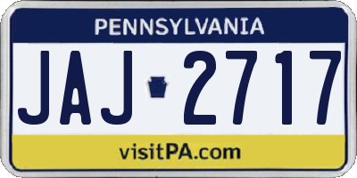 PA license plate JAJ2717
