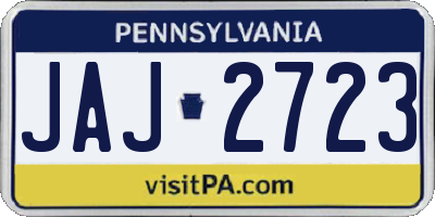 PA license plate JAJ2723