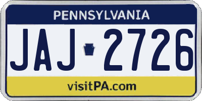 PA license plate JAJ2726