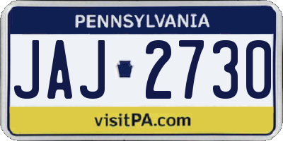 PA license plate JAJ2730