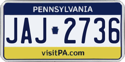 PA license plate JAJ2736