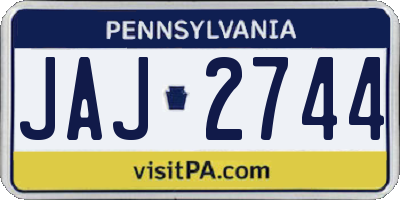 PA license plate JAJ2744