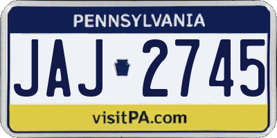 PA license plate JAJ2745