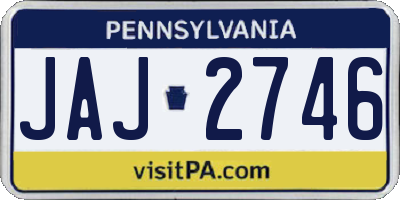 PA license plate JAJ2746