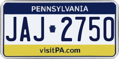PA license plate JAJ2750