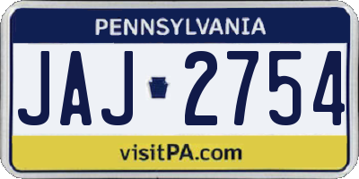 PA license plate JAJ2754