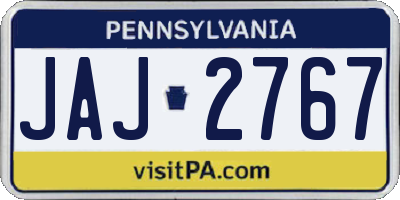 PA license plate JAJ2767
