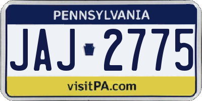 PA license plate JAJ2775