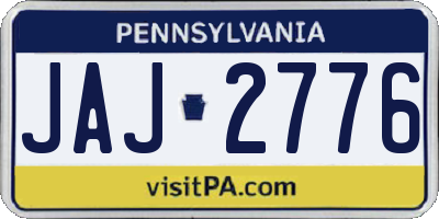 PA license plate JAJ2776