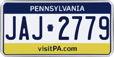 PA license plate JAJ2779