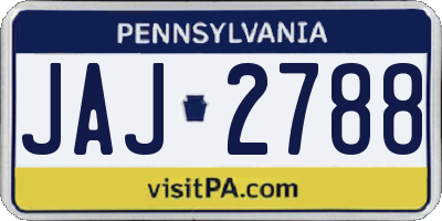 PA license plate JAJ2788