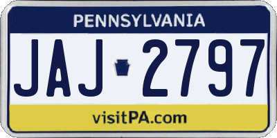PA license plate JAJ2797