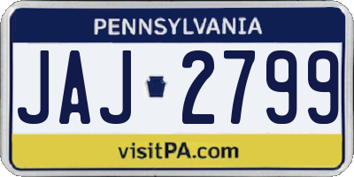 PA license plate JAJ2799