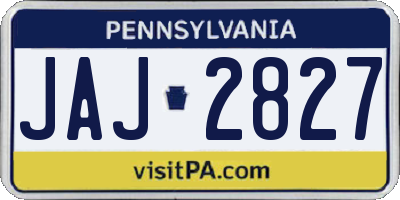 PA license plate JAJ2827