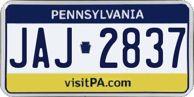 PA license plate JAJ2837