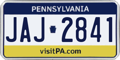 PA license plate JAJ2841