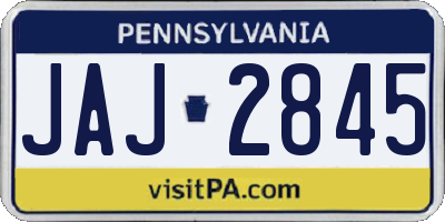 PA license plate JAJ2845