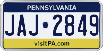PA license plate JAJ2849