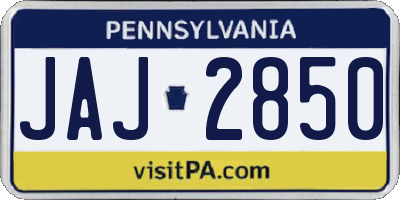 PA license plate JAJ2850
