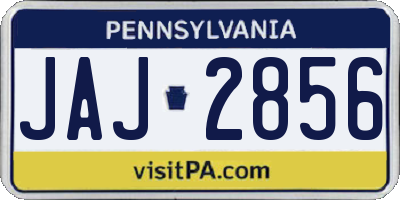 PA license plate JAJ2856