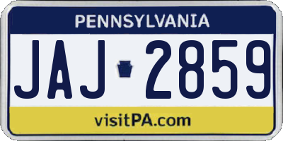 PA license plate JAJ2859