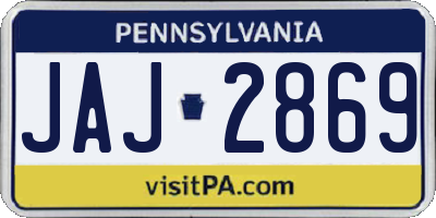PA license plate JAJ2869