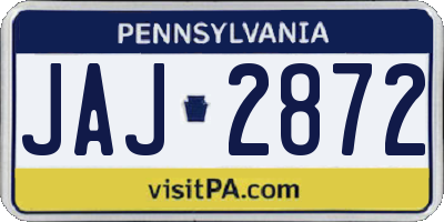 PA license plate JAJ2872