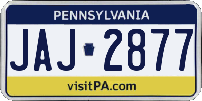 PA license plate JAJ2877