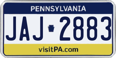 PA license plate JAJ2883