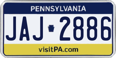 PA license plate JAJ2886