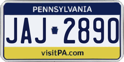 PA license plate JAJ2890