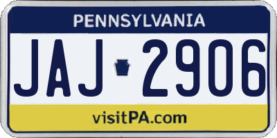 PA license plate JAJ2906
