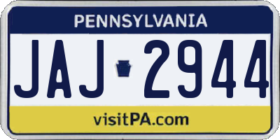 PA license plate JAJ2944