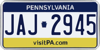 PA license plate JAJ2945