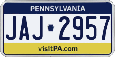 PA license plate JAJ2957