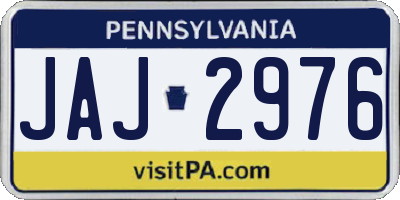 PA license plate JAJ2976