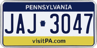 PA license plate JAJ3047