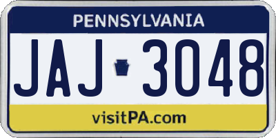 PA license plate JAJ3048