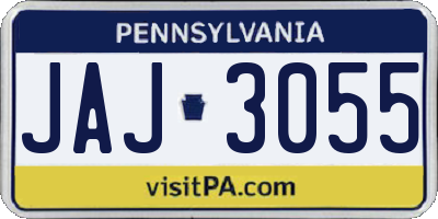 PA license plate JAJ3055