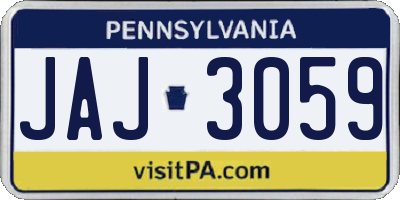 PA license plate JAJ3059